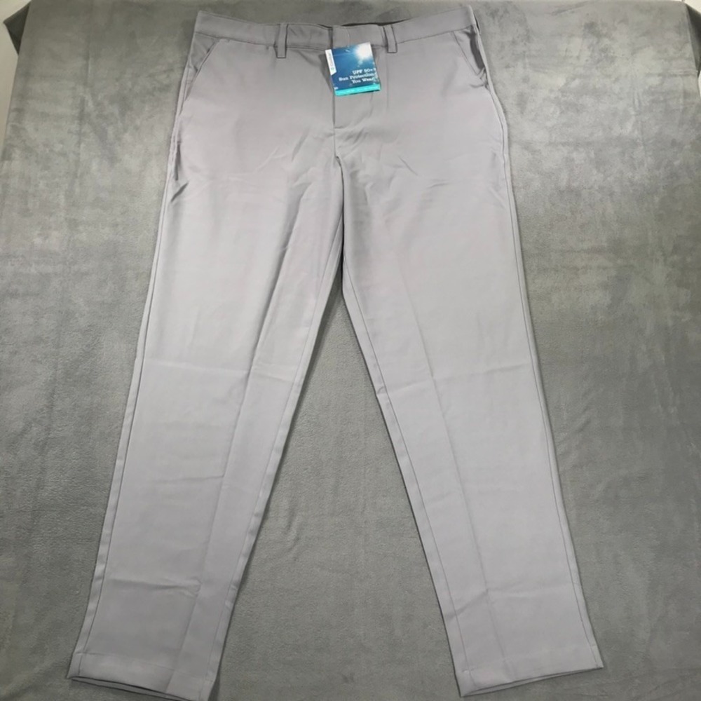 Coolibar Flaig Performance Golf Pants Mens 40x34 Luxacool UPF 50+ Slate Grey NEW